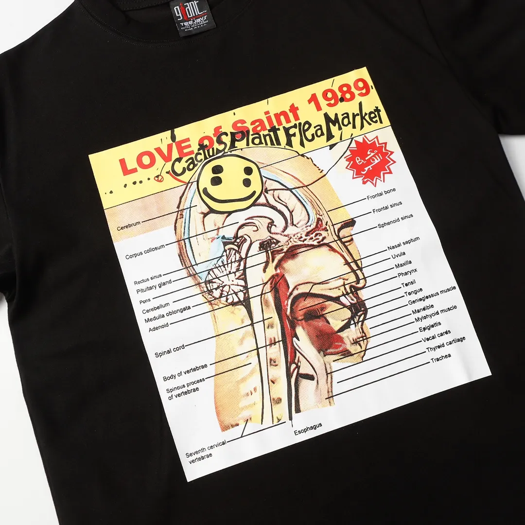 Saint Michael series trendy T craft letter drawing round neck short sleeves Style number: D3192P116 Color: black Size: S M L XL
